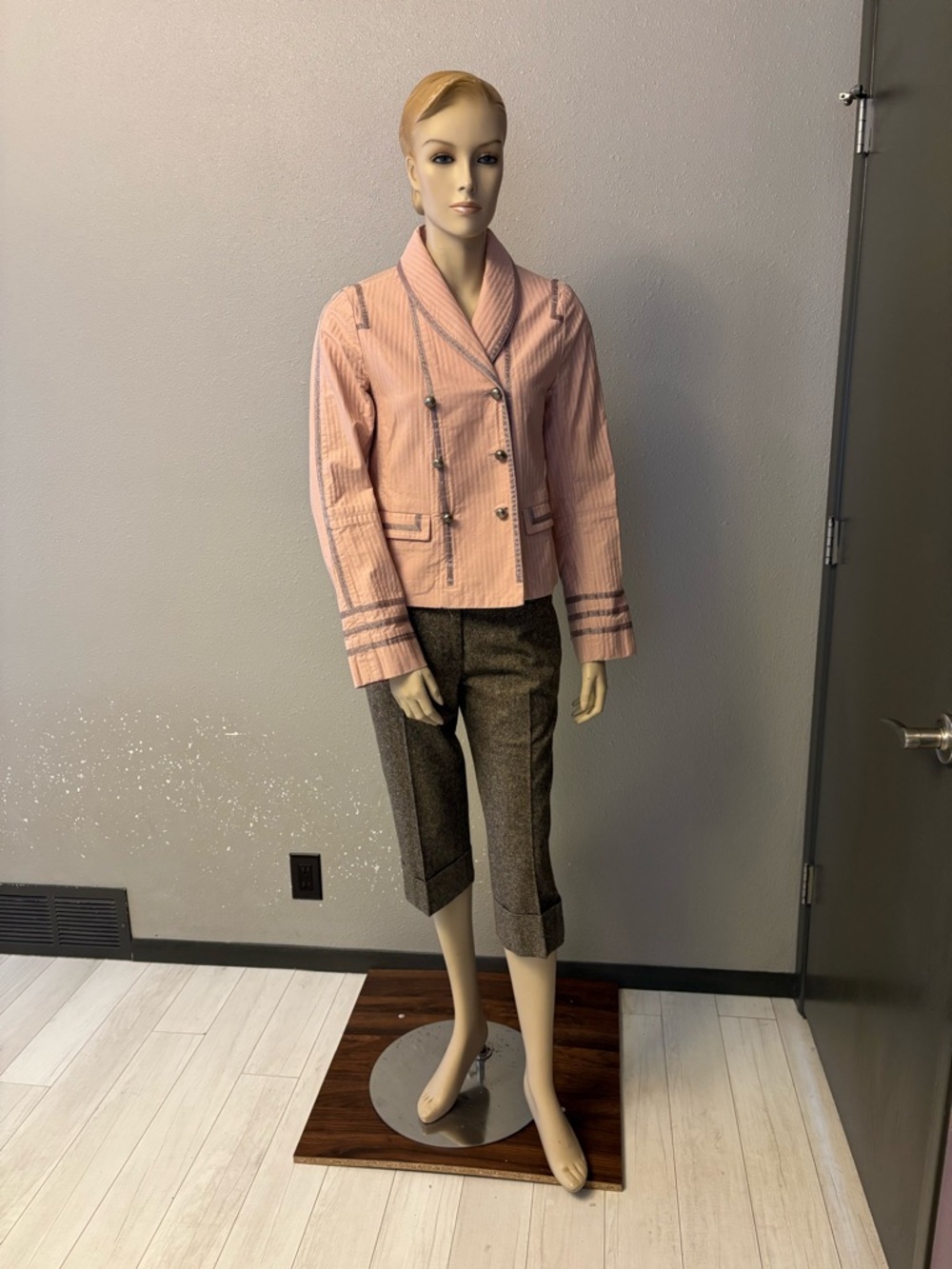 Marc Jacobs Pink Double-Breasted Blazer with Trim Details
